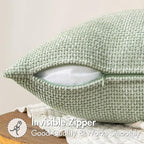 MIULEE Decorative Couch Throw Pillow Covers 20x20 Inch Light Green 2 Pack | - Image 5