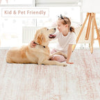 Pink Washable Rugs 4x6 Area Rugs - Image 6
