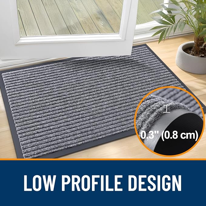 OLANLY 2-Pack Front Door Mats 29.5x17, Waterproof Heavy-Duty Doormats | Light - Image 4