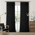 Black 100 Inch Pinch Pleated 100% Blackout Curtains by Twodrapes