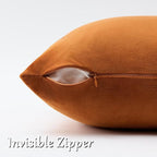 GIGIZAZA Burnt Orange Velvet Throw Pillow Covers 18x18 Pack of 2 | Decorative - Image 4