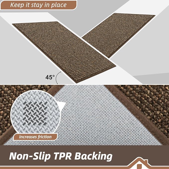 BEQHAUSE Dirt Trapper Door Mat 24" x 60", Non-Slip Washable Doormats, Low - Image 6