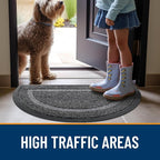 OLANLY Half Circle Front Door Mat Outside 33x21 All-Season Rubber Doormat | - Image 6