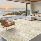 Soalmost Washable Area Rug 9x12 Large Soft Living Room Rugs Beige/Ivory | by Soalmost