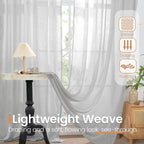 BGment Light Grey Linen Sheer Curtains - Image 5