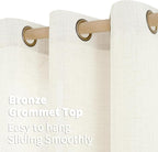 Extro Long Ivory Linen Semi Sheer Curtains 108 Inch Length - Image 5