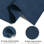 DOLOPL Placemats Set of 4, Reversible Wipeable & Heat Resistant Place Mats, Modern Faux Leather Table Mats for Kitchen, Neutral Waterproof Tablemats for Dining Table Decor, Wedding, Party(Navy Blue)