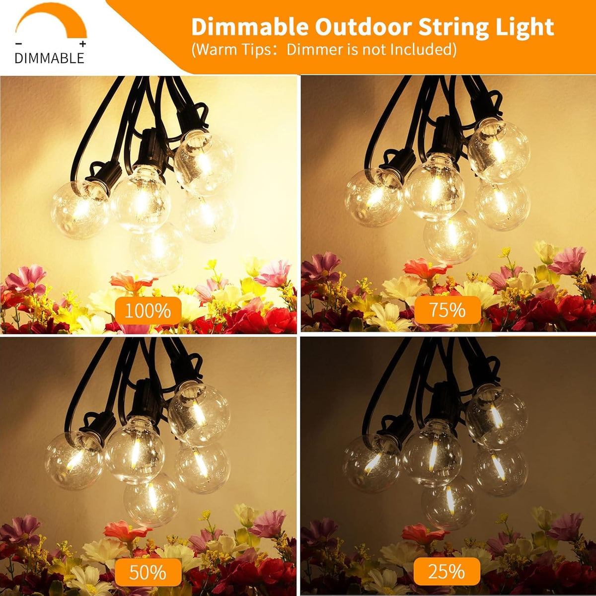 Svater Outdoor String Lights 300 FT, Patio Lights Outside with 156 G40 Shatterproof LED Bulbs, Waterproof Hanging Globe Lighting for Bistro Backyard Cafe Market, Warm White 2700K（3 x 100 FT）