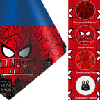 16Pcs 2in1 Spider Birthday Decorations Tablecloths, 54" x 108" Super Hero Spider Table Cloth Disposable Rectangle Plastic Table Cover for Boys Birthday Party Supplies