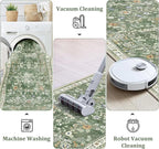 Yamaziot 2x12 Washable Hallway Runner Rug Non Slip Floral Carpet, Sage Green | - Image 4