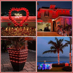 Rope Lights for Outside, 164FT 500 LED String Lights Outdoor Waterproof, 8 Modes Plug in Clear Tube Lights for Indoor Bedroom Garden Patio Tree Pool Background Deck Decorations, Red