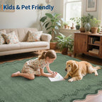 GarveeHome 3x5 Scalloped Washable Area Rug Non Slip Bedroom Entryway Rug | Soft - Image 7