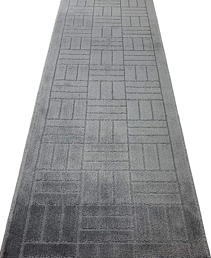 19 Ft Charcoal Extra Long Hallway Runner Rug, Non Slip Washable | Indoor Soft - Image 3