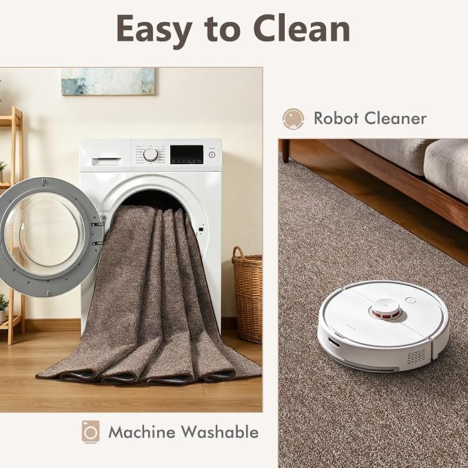 2x8 Coffee/White Runner Rug Washable Non-Slip - Image 6