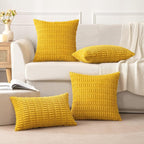 MIULEE Lumbar Corduroy Decorative Throw Pillow Covers 12x20 Mustard Yellow | - Image 5