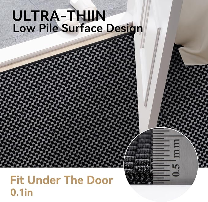 Kitchen Runner Rug Mat Non Slip Hallway Runner Washable Black 2x6 ft | Boho - Image 6