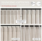 Linen Pleated Greyish Brown Curtains 96 Inches Long - Image 4