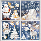 Bloss Christmas Window Clings for Glass Windows,190pcs Snowflake/Snowman Christmas Decorations Indoor Window Stickers,3D Navidad Decoración Window Decals,Adornos de Navidad for Xmas Decor