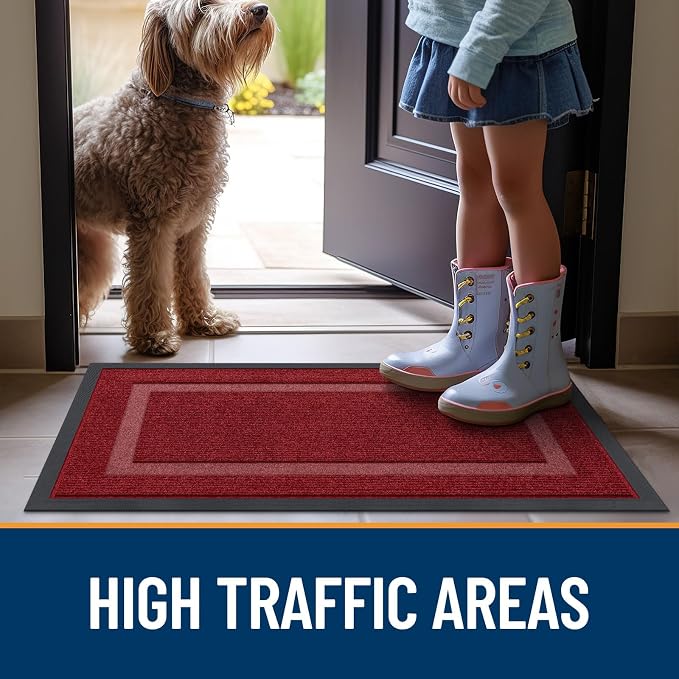 OLANLY Front Door Mat Outside 47x17, All-Season Heavy-Duty Rubber Doormat | - Image 7