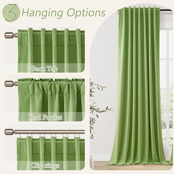 100% Blackout Curtains 96 Inch Length 2 Panels Set - Image 5
