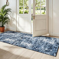 Rugflix 2x10 Runner Rug for Hallway, Washable Navy Blue Kitchen Runners | by RugflixAreaRugs