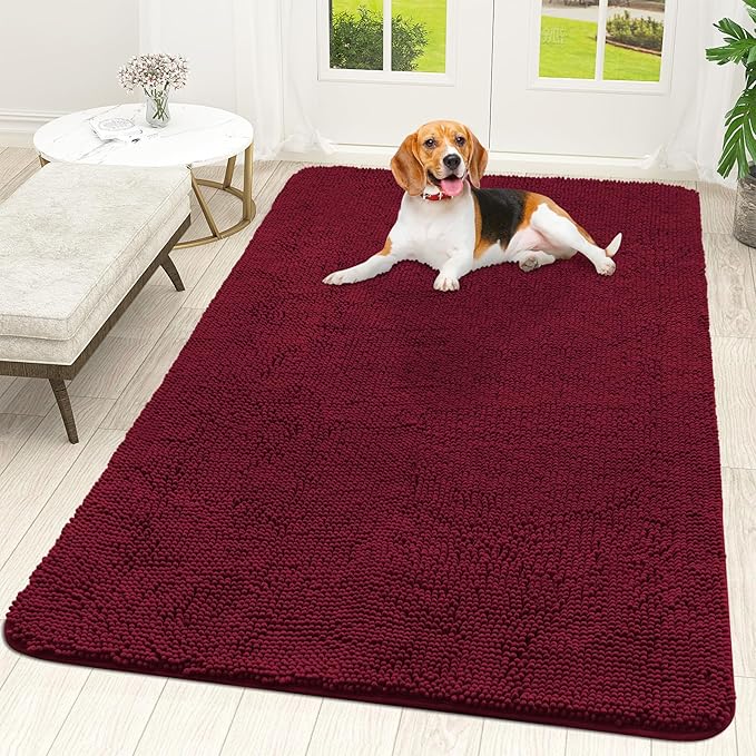 OLANLY Dog Door Mat for Muddy Paws 70x46, Super Absorbent Chenille Mud Mat | by OLANLY