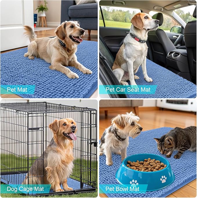 OLANLY Dog Door Mat for Muddy Paws 40x24, Super Absorbent Chenille Mud Mat | - Image 7