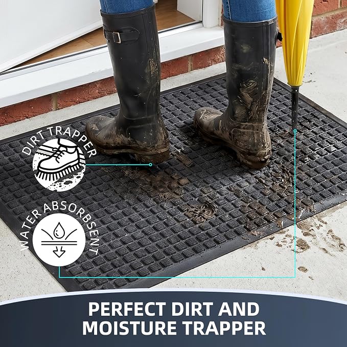 Front Door Mat Outside Entrance, Heavy Duty Waterproof Doormat | 61.5"x36" - Image 2