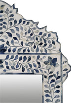 Bone Inlay Mirror Frame Handcrafted Decorative Wall Mirror Frame with Natural Bone and Resin Intricate Floral & Geometric Inlay Boho, Vintage & Ethnic Style Home Décor