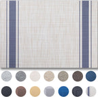 Placemats Set of 8 - Easy Clean Woven Vinyl Placemats for Dining Table, Indoor/Outdoor Place Mats, Washable PVC Table Mats（Blue Skyline）