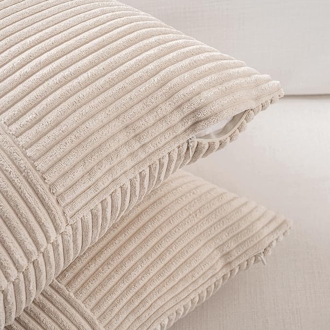 Fancy Homi 2 Packs Tan Lumbar Decorative Throw Pillow Covers 16x26 Inch - Image 4