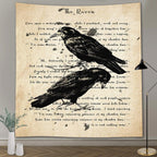The Raven Tapestry Gothic Rustic Home Wall Tapestry, Large 90x100 Inches Soft Flannelette, Upgrading Dictionary Art Wall Hanging for Home Dorm GTQQAY1542