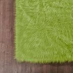 Goolela Lime Green Area Rug 9x12 Fluffy Fuzzy Furry Rug - Image 6