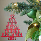 2025 Personalized Christmas Ornaments Family of 2/3/4/5/6/7/8,Custom Christmas Tree Ornaments Deorations with Names,Customized Xmas Ornaments Tree Deorations,Personalized Wooden Ornaments Gifts