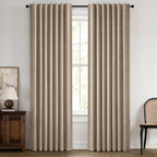 MIULEE 100% Blackout Linen Curtains 42 x 84 Inch Copper Brown 2 Panels | by MIULEE