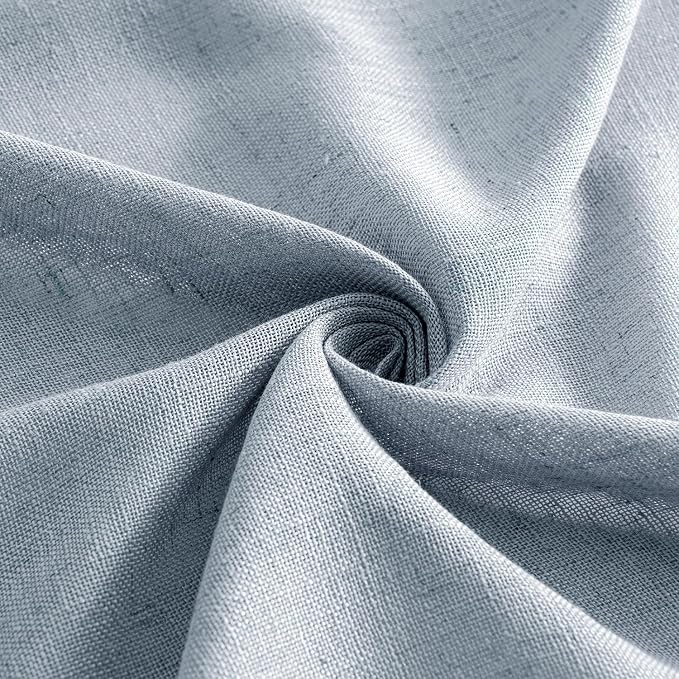 MIULEE Chambray Blue Linen Curtains 52x96 Inch Long - Image 8