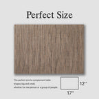 Placemats Set of 12 - Easy Clean Woven Vinyl Placemats for Dining Table, Indoor/Outdoor Place Mats, Washable PVC Table Mats （Light Brown）