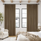 Dutch Cocoa Blackout Linen Curtains 108 Inches Long Pinch Pleated | 100% Black - Image 8