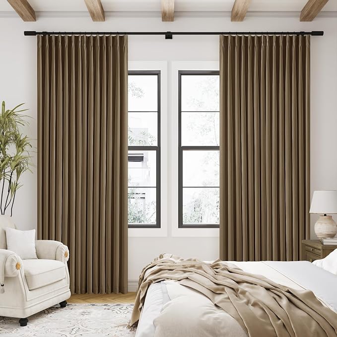 Dutch Cocoa Linen Blackout 120 Inch Curtains by Twodrapes