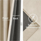 MIULEE Velvet Curtains 50W x 96L 2 Panels Beige Blackout Curtains | Luxury - Image 6