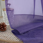Purple Sheer Curtains 63 Inches Long 2 Panels Set, Light Filtering Sheer - Image 4