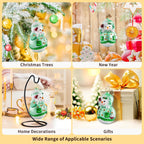 Snowman Christmas Ornaments,Glass Blown Ornaments for Christmas Tree,Green Snowman Collection Figurine Hanging Ornaments,Christmas Decorations for Xmas Tree Holiday Party Daily Gifts