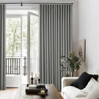 Grey Pleat Linen Blackout 102 Inch Curtains - Image 8