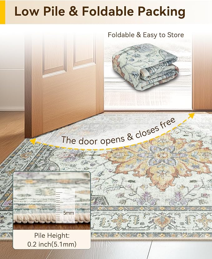 RELEANY Washable Area Rug, Runner 3'x10', Water Repellent, Pet Friendly - Image 8