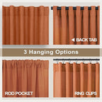 Pitalk Burnt Orange Linen Curtains 102 Inches Long - Image 5