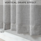 Long Grey Curtains 108 Inches for Living Room Set of 2 Panels Rod Pocket Back - Image 5