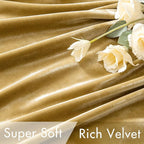 MIULEE Velvet Curtains 52x84 inches 2 Panels Gold Blackout Curtains | Luxury - Image 4