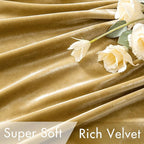 MIULEE Velvet Curtains 52x96 inches 2 Panels Gold Blackout Curtains | Luxury - Image 4
