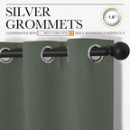 NICETOWN Dark Mallard Blackout Curtains Grommet - Image 3