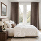 Topfinel 108 Inch Length Linen Curtains Chocolate Brown Curtain 2 Panels - Image 6
